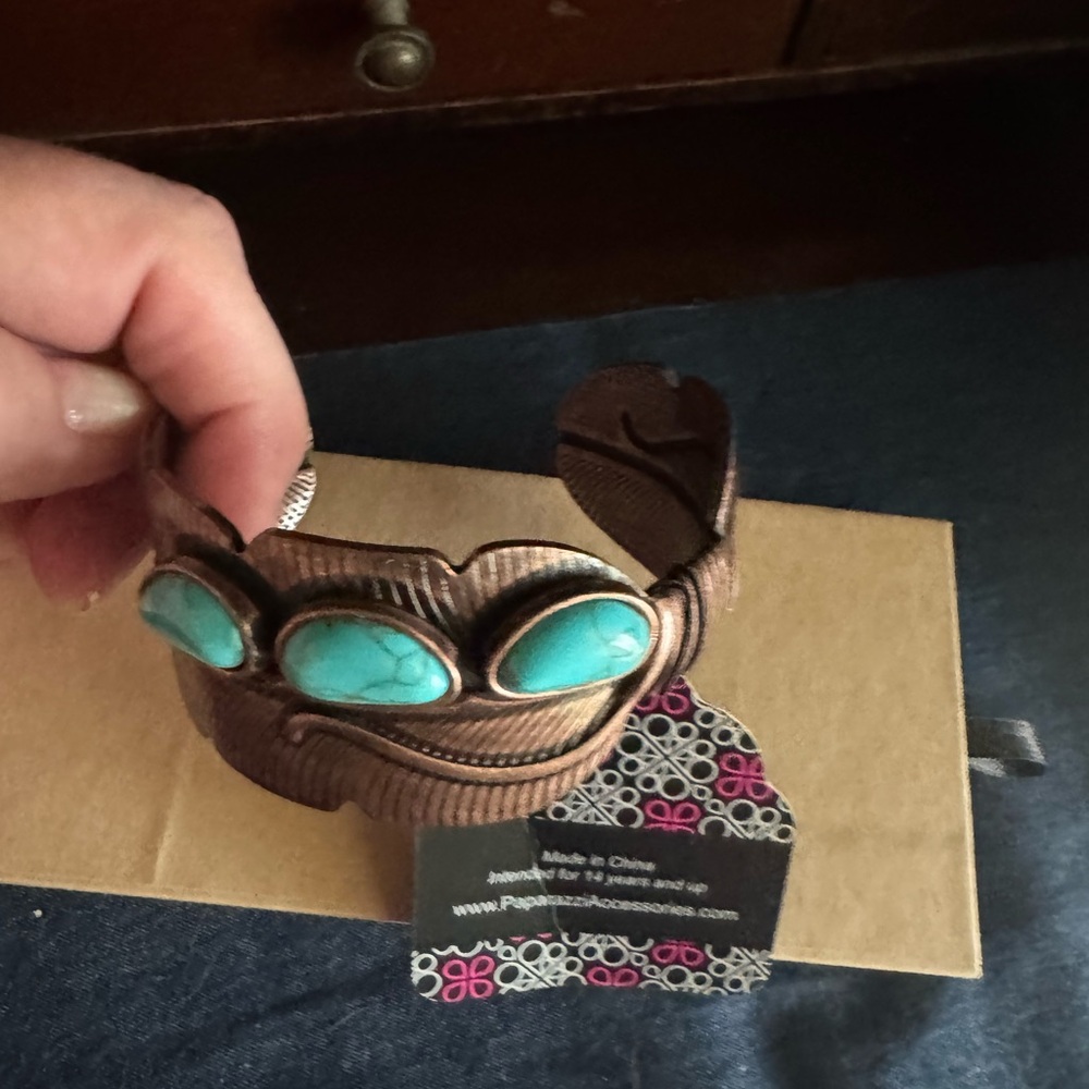 Turquoise and Brown Cuff Bracelet